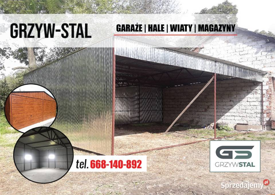 Garaż blaszany Ocynkowany Wiata Zadaszenie samodzielny Żnin