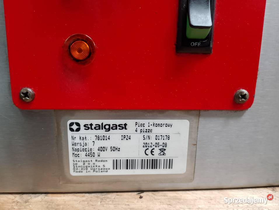 Piec do pizzy 1komorowy Stalgast 781014 z Wrocław