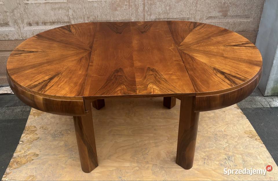 Stół Okrągły Orzech Beczką 112 Rozkładany Antyk Antyki, Sztuka, Kolekcje Warszawa