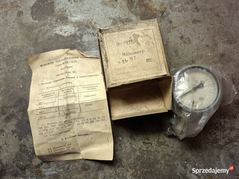 Manometr ZSRR z roku 1981