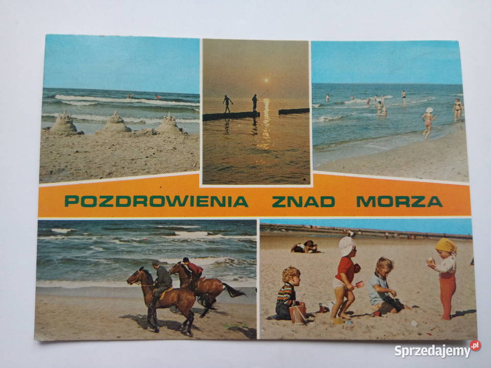 2 Pocztówki Bałtykiem lata 80te PRLu Znaczki Dąbrowa Górnicza