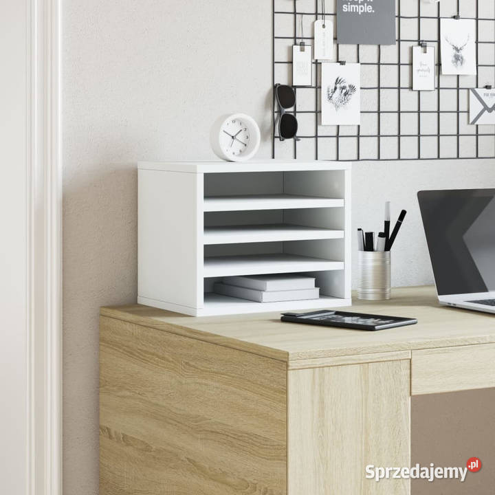 Organizer na biurko biały 36x26x295 WM848045 Warszawa sprzedam