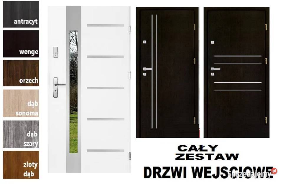 Drzwi wejściowe zewnętrzne wewnątrzklatkowe