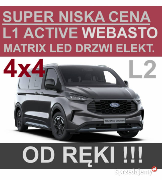 Ford Tourneo Custom Niska L1 4x4 Webasto Matrix elektrochrom. lusterko wst.