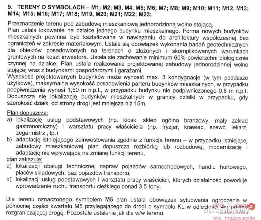 Działka MPZP Osowiec szkoły mazowieckie