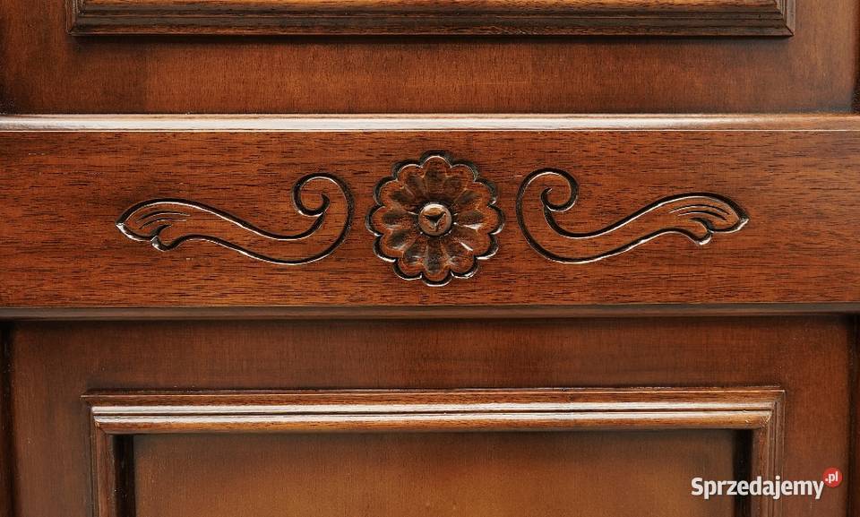 Stylowa intarsjowana szafa z kwiatowym motywem wielkopolskie Jerka