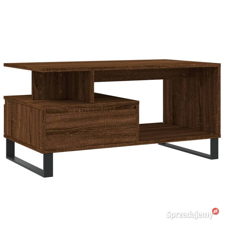 Stolik kawowy brązowy dąb 90x49x45 materiał mazowieckie