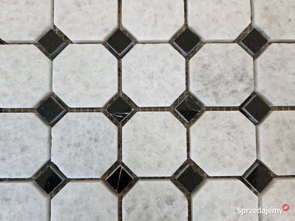 Mozaika Marmurowa CRISTAL WHITENERO MARQUINA