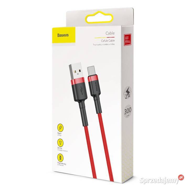 Mocny kabel Baseus USB typC typec w oplocie 3m Siemianowice Śląskie