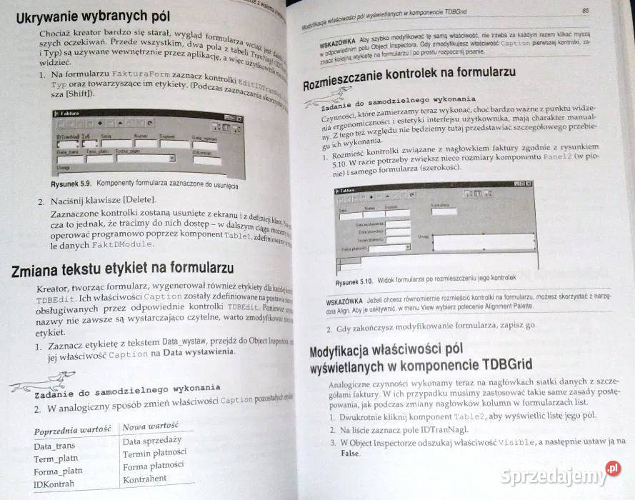 Delphi Tworzenie aplikacji bazodanowych w lubelskie Chełm sprzedam