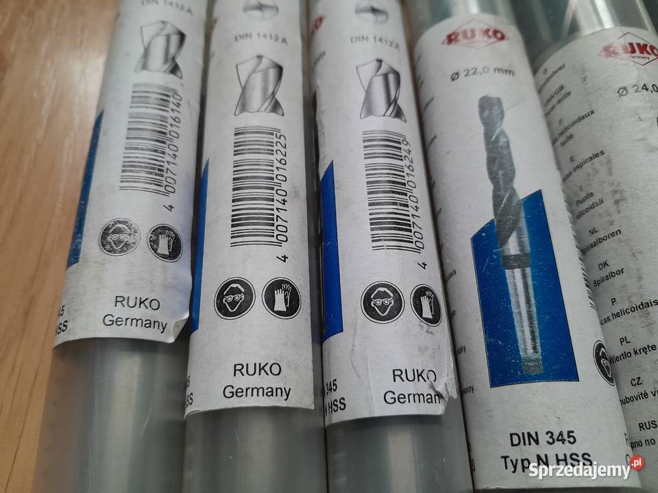 Wiertła wiertło RUKO różne 16 do 30 DIN 345 typ dolnośląskie Polkowice