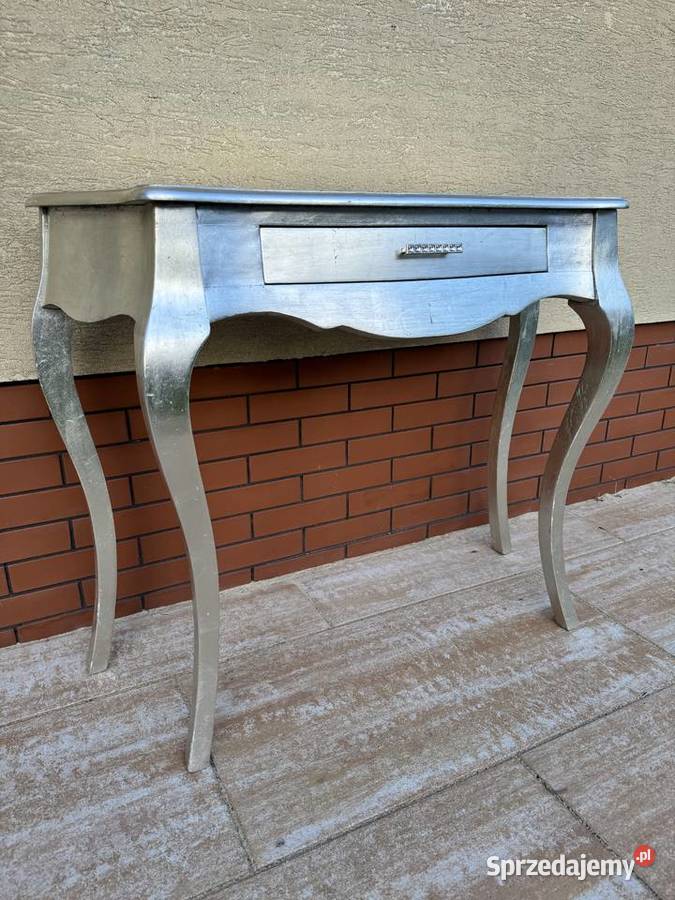 Konsolka srebrna Ludwikowa glamour toaletka Konsole Sulbiny