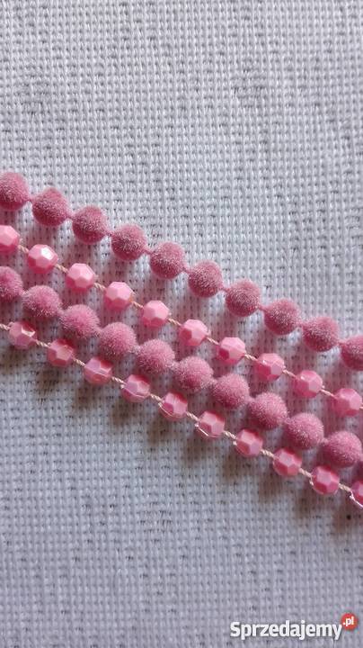 Podwójny sznur różowych korali Olkusz