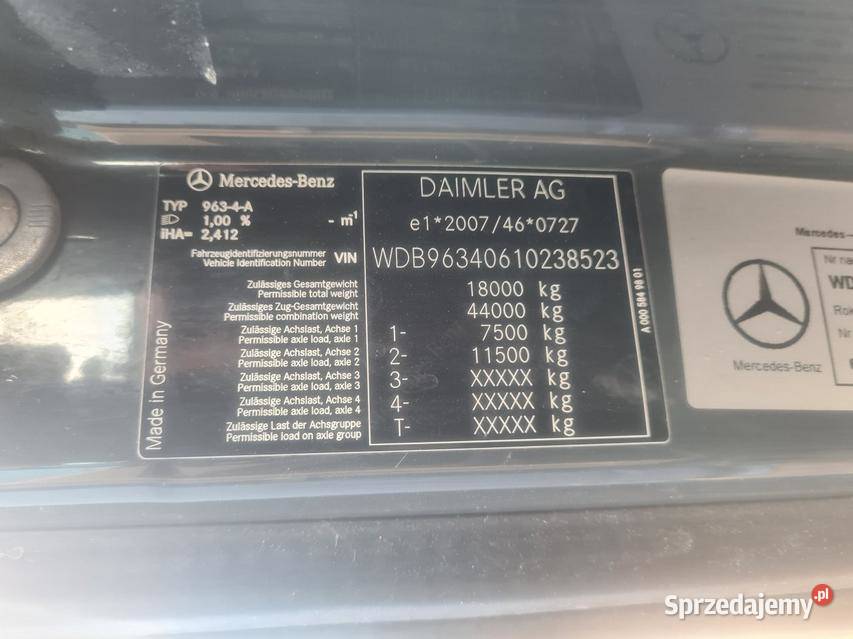 MERCEDESBENZ ACTROS 1845 LSNRL 2018 1280900 ccm mazowieckie Warszawa