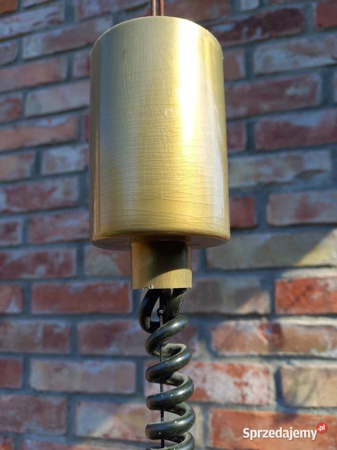 Żyrandol szklany metalowy holenderski z Gawroniec
