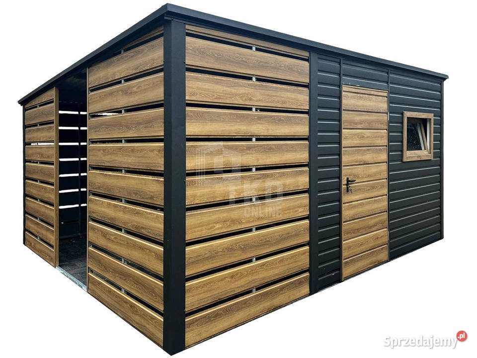 Schowek domek ogrodowy 23x3m wiata 15m drzwi Żnin