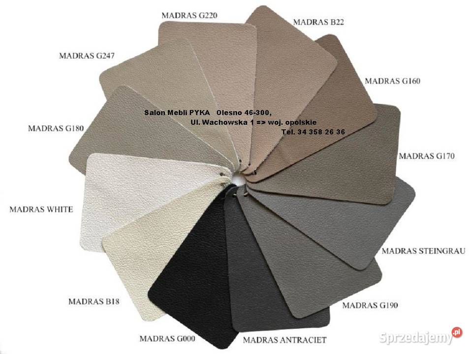 Komplet SARA 321 SKÓRA NATURALNA Kolor ECRU Sofy i kanapy Olesno