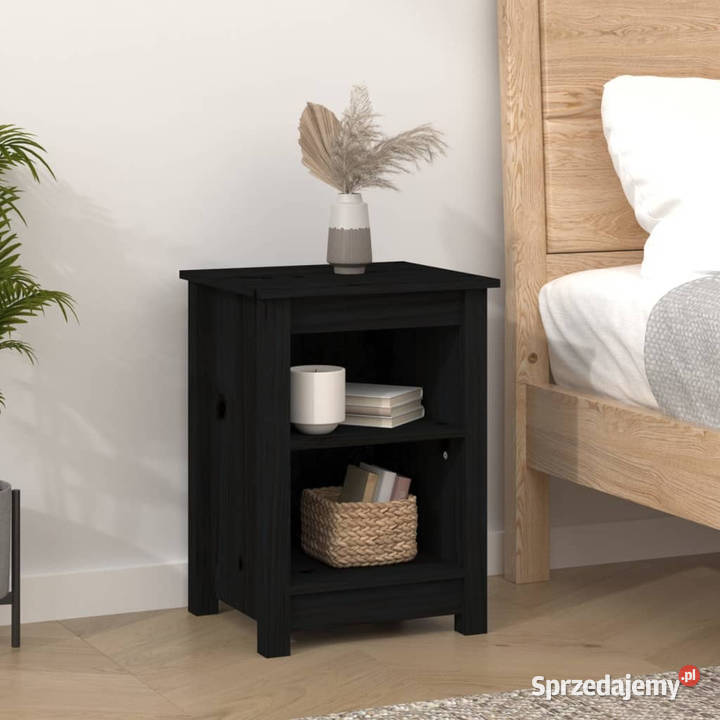 Szafki nocne 2 czarne 40x35x55 lite drewno mazowieckie Warszawa