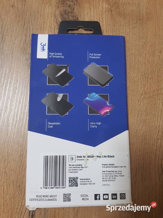 Szkło Hartowane Lite 3mk 5D Apple iPhone 78SE Golina