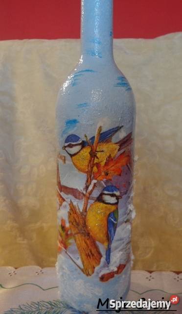 Butelkidekoracje śiąteczne decoupage rękodzieło Krajno-Parcele sprzedam