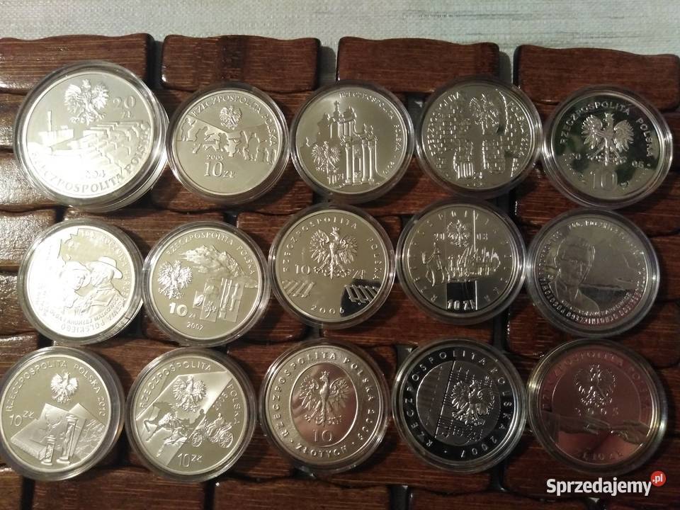 Monety 10 i 20 srebrne kolekcjonerskie Rydzewo sprzedam