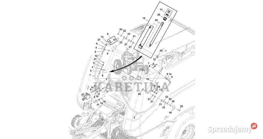 John Deere 960 Pręt DC217779 Układ hydrauliczny Jastrzębniki sprzedam