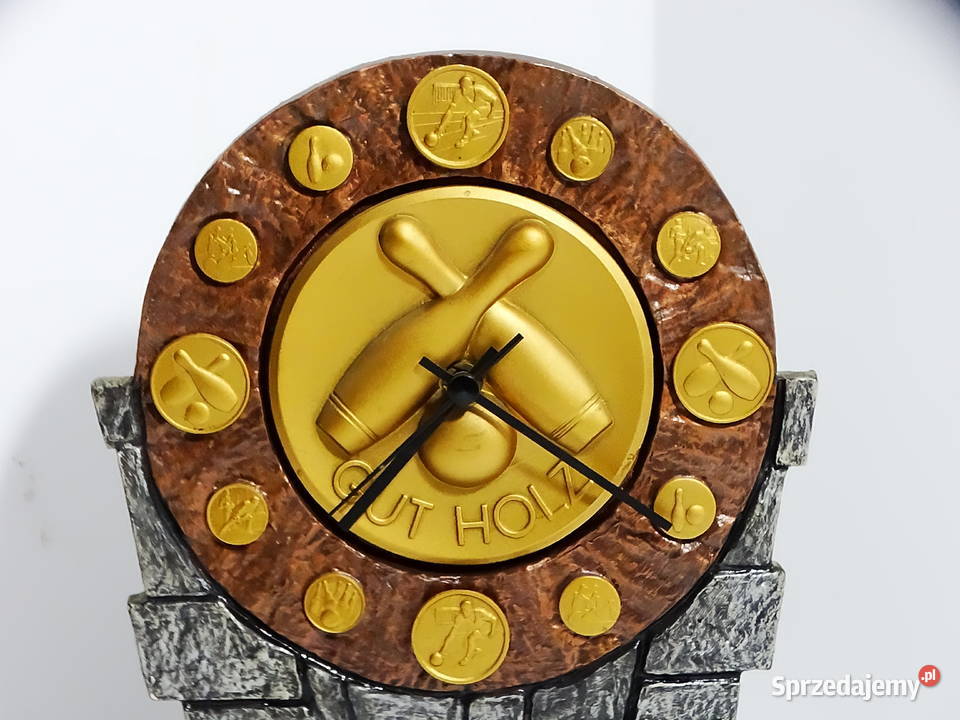 Zegar pamiątkowy z motywem kręglarskim Gut Holz Zegary Biłgoraj