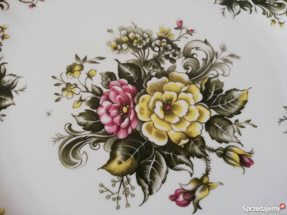 Patera zieleń i kwiaty porcelana Porcelana i szkło małopolskie Gorlice