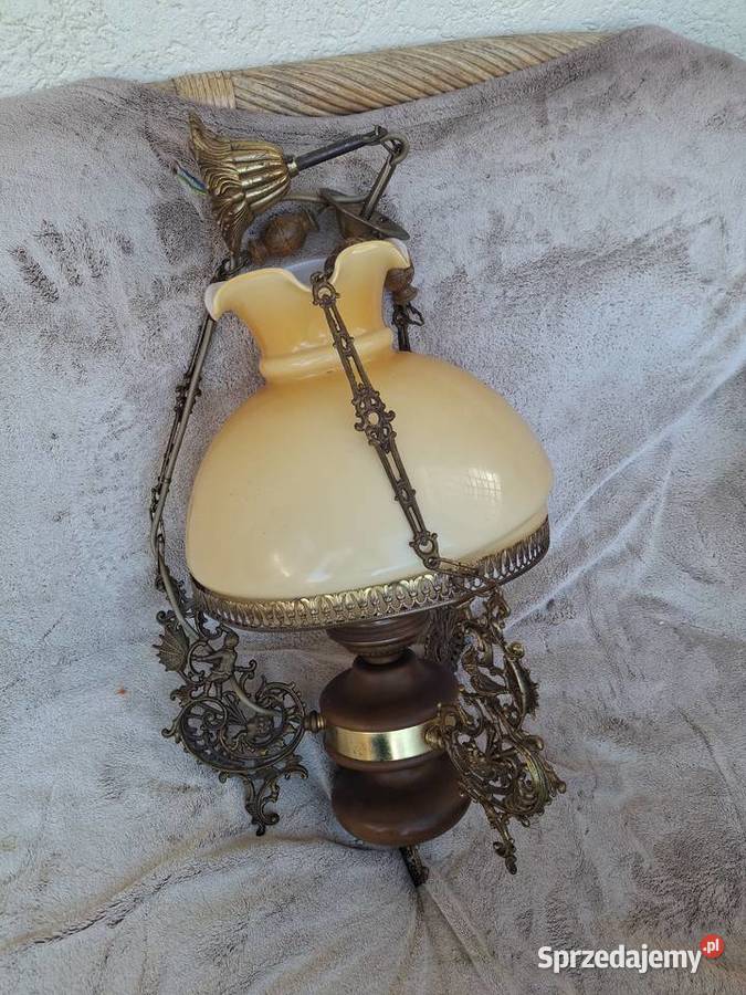 Lampa wiszaca z mosiadzu Antyki Borne Sulinowo