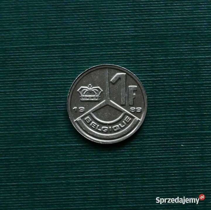 BELGIA 1 frank 1989r Napis francusku BELGIQUE
