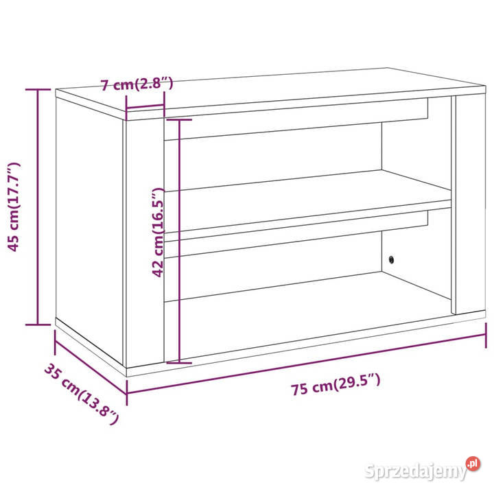 Półka na buty czarna 75x35x45 materiał mazowieckie