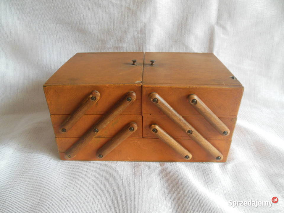 Niciarka drewniana Pomarańcz PRL Antyki Kielce