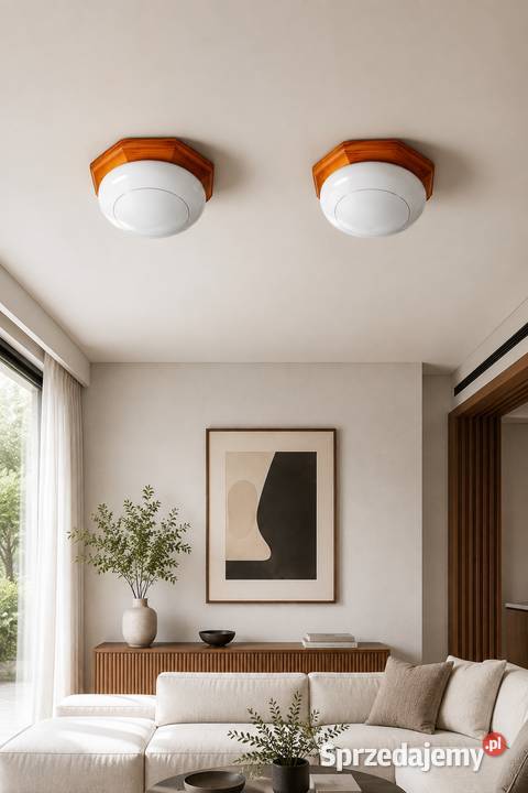2x lampa sufitowa plafon retro vintage PRL Łańcut