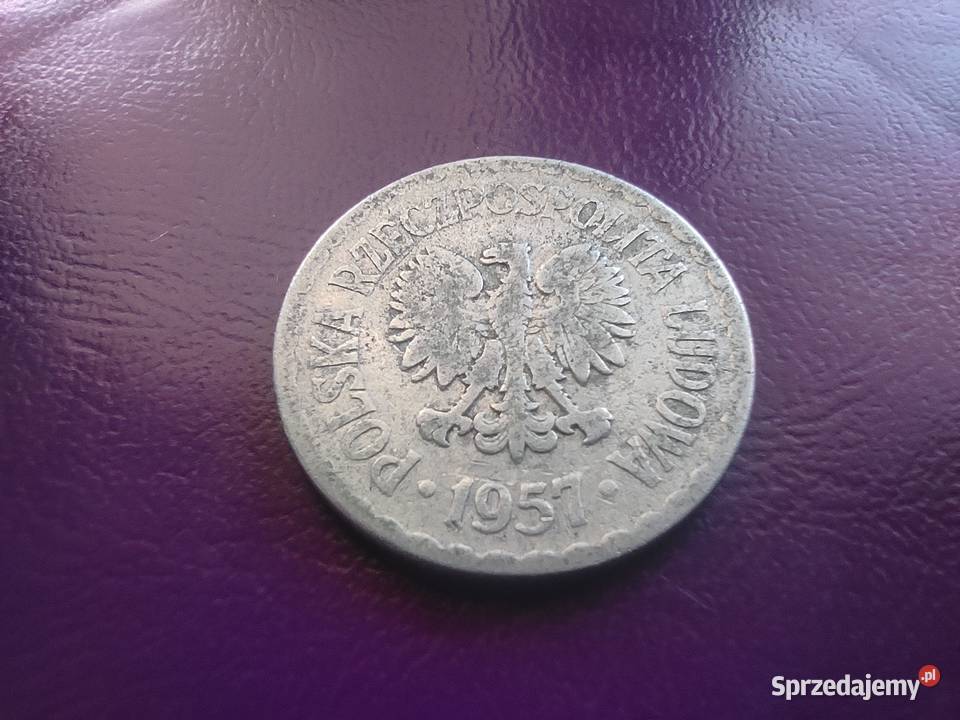 Moneta PRLu 1 ZŁOTY 1957 Rzadkość Numizmatyka Pruszków