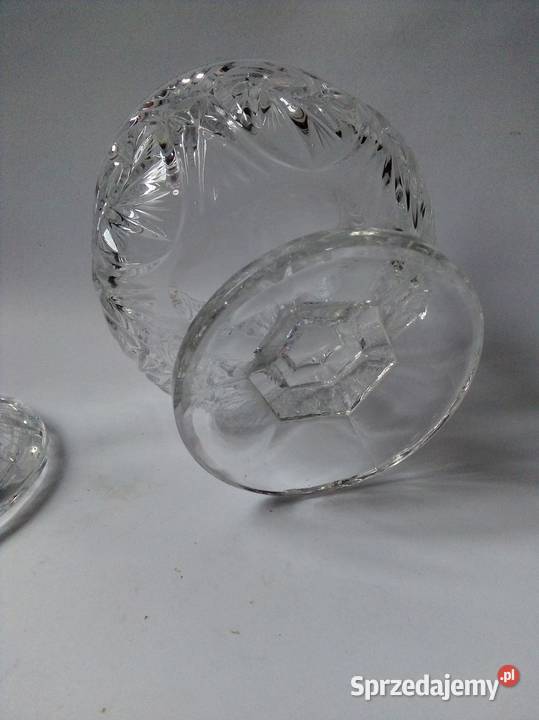 kryształowa bomboniera cukiernica na nóżce Częstochowa