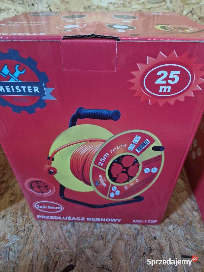 PRZEDŁUŻACZ BĘBNOWY 25m 3x25 NA BĘBNIE BUDOWLANY Głogowa