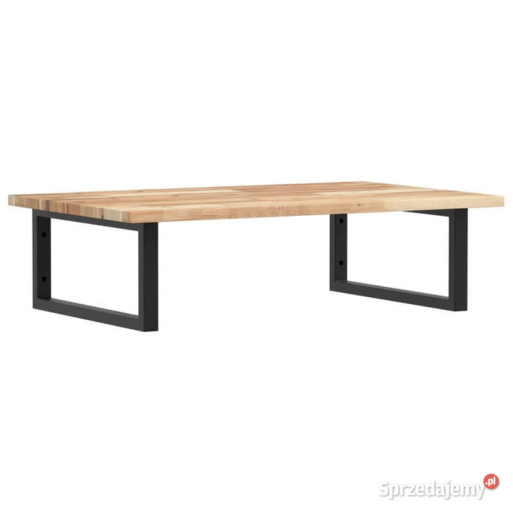 Półka ścienna pod umywalkę stal i lite drewno