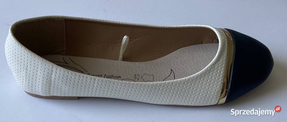 Białe baleriny skórzana wkładka rozmiar 38 biały Żyrardów