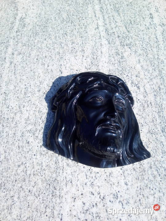 Głowa Pana Jezusa złota czerniona duraluminium Strzegowo