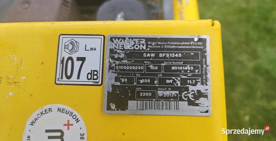 WACKER NEUSON SAW BFS1345 przecinarka jezdna Pozostałe Gorzów Wielkopolski