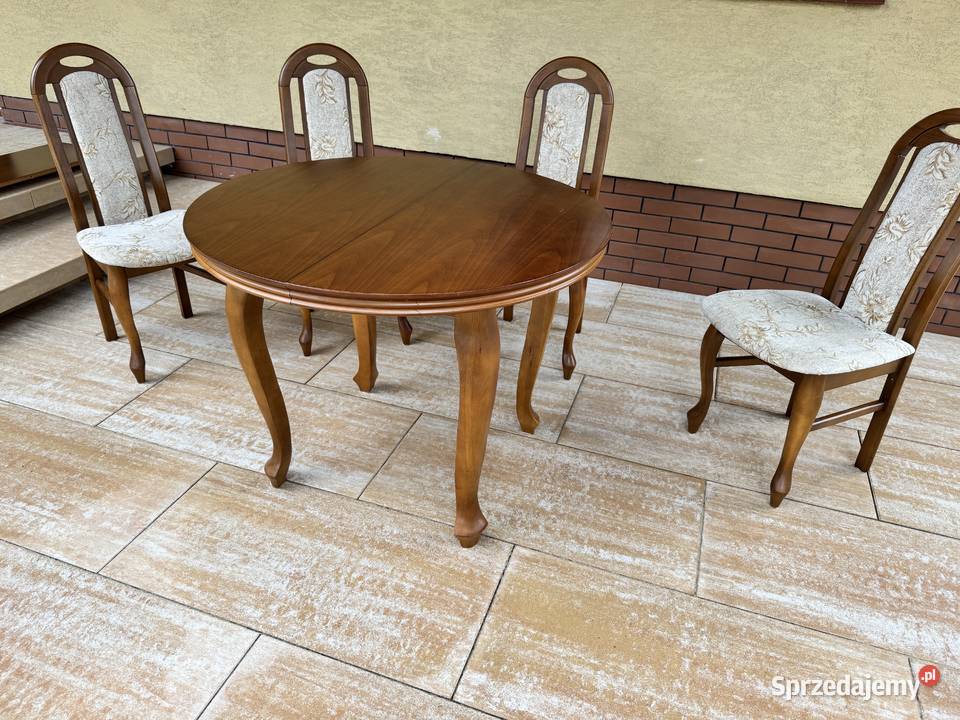 Stół okrągły rozkładany stylowy Ludwikowski Sulbiny