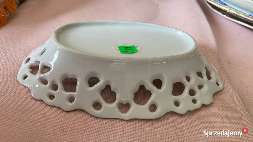 Paterka Bez sygnatury Róże Ażur biała porcelana Gdańsk