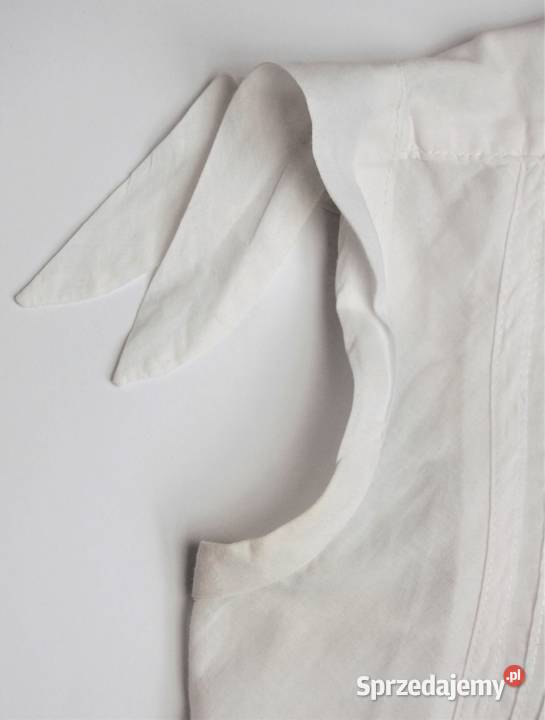 Bluzka damska RCC S plisowana biała wiązane bez rękawa Bluzki i koszule