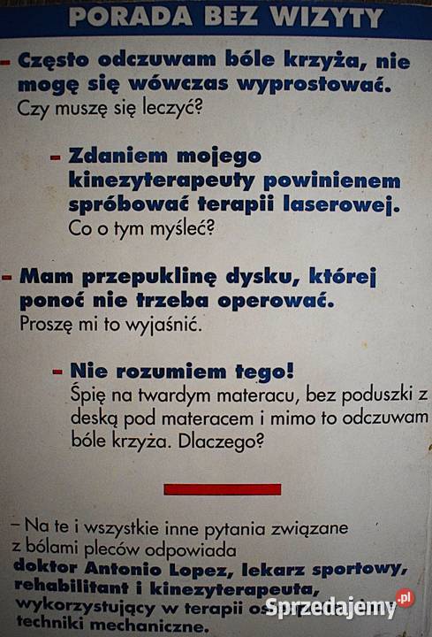 Bóle pleców Dr Antonio Lopez Chełmno