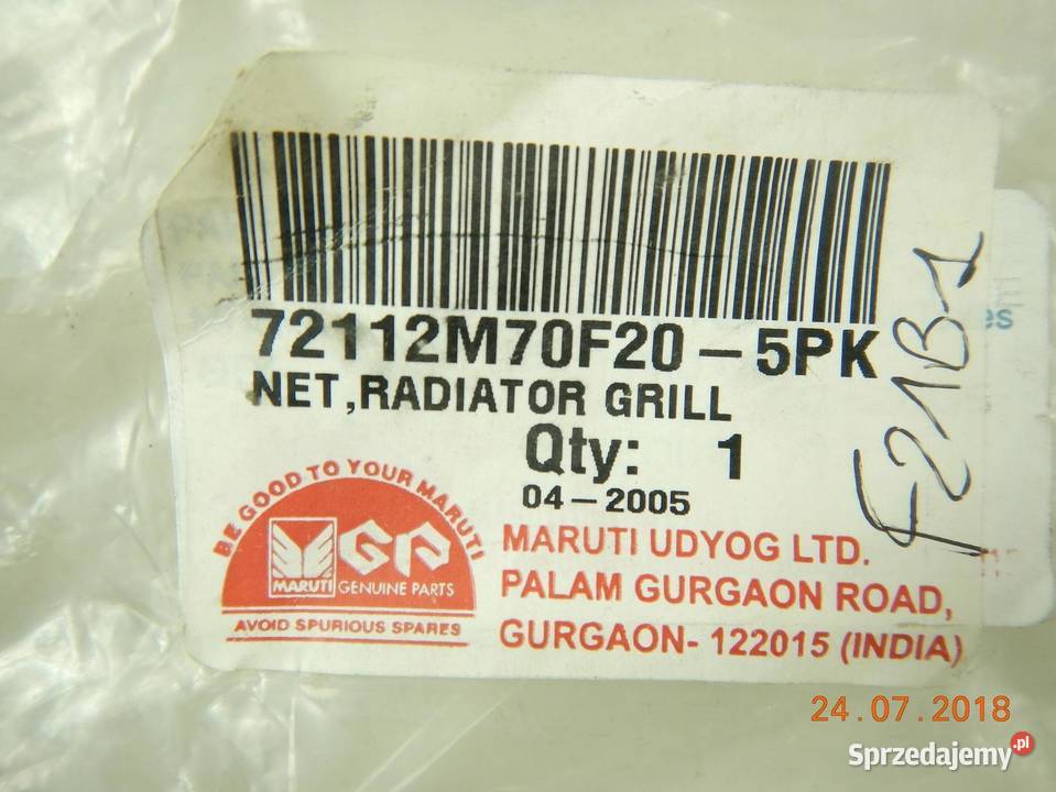GRILL ATRAPA SUZUKI MARUTI ALTO ORYGINAŁ osobowe
