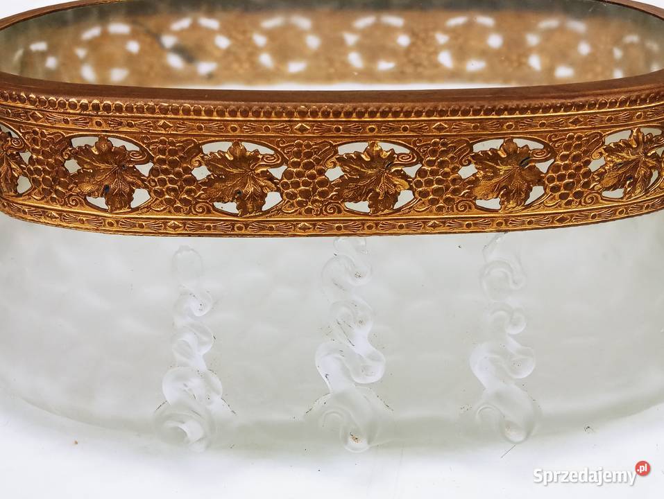 Loetz Żardiniera Szkło Brąz Pozłacany lubuskie Nowa Sól