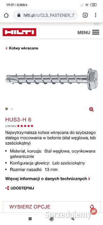 Kotwa wkręcana HUS3H 6x405 HILTI Szczucin