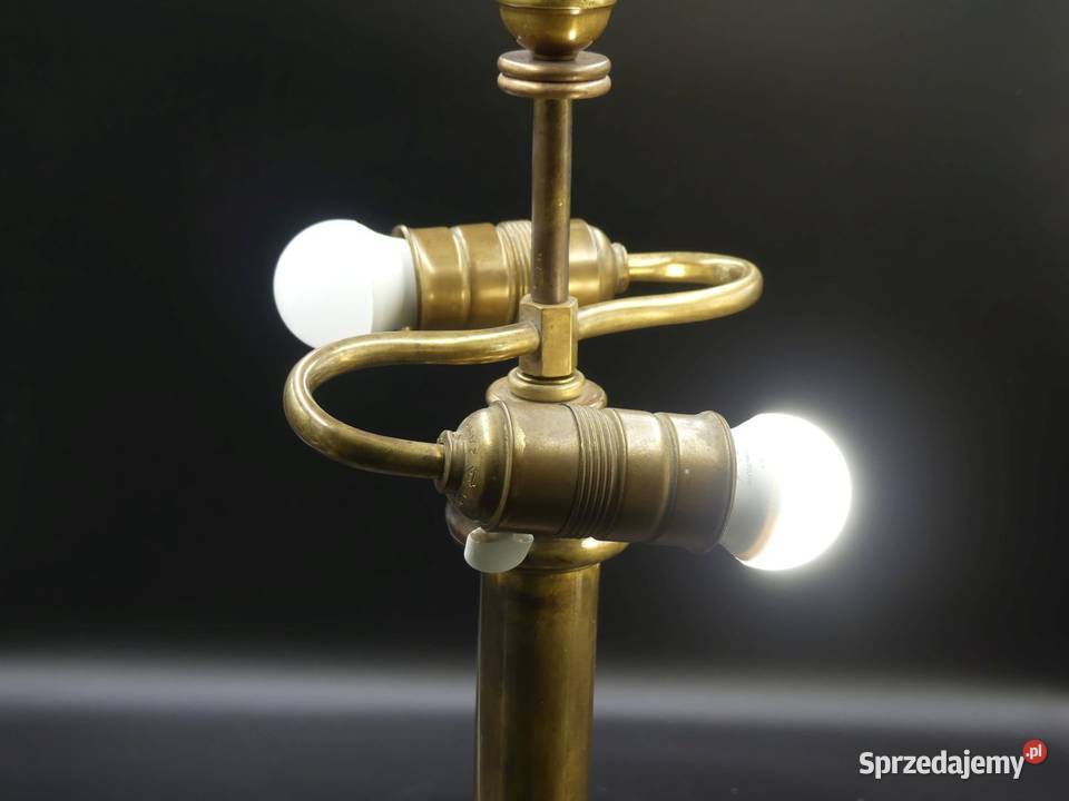 Zjawiskowa mosiężna lampa gabinetowa 2 żarówki Poznań