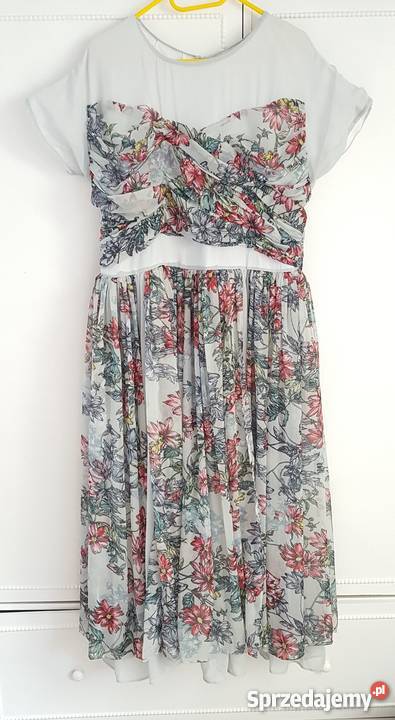 Rozkloszowana sukienka w kwiaty ASOS 46 XXXL 3XL zachodniopomorskie Szczecin sprzedam