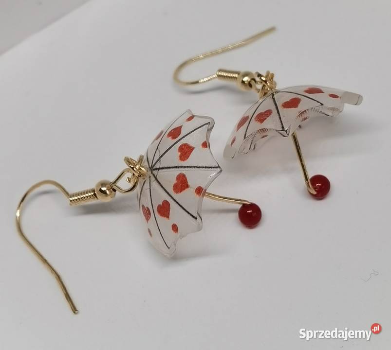 Kolorowe kolczyki parasolki serduszka walentynki Biżuteria dla Pań zachodniopomorskie Kołobrzeg